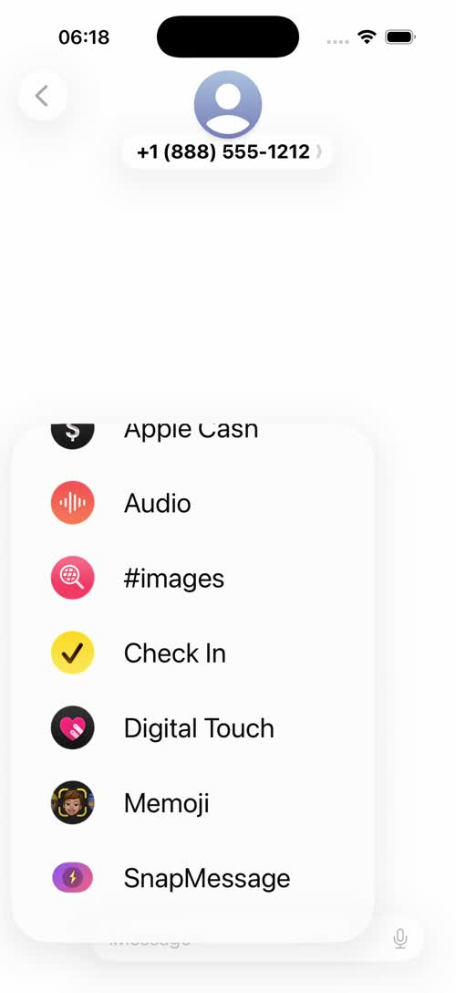 SnapMessage in the Messages app