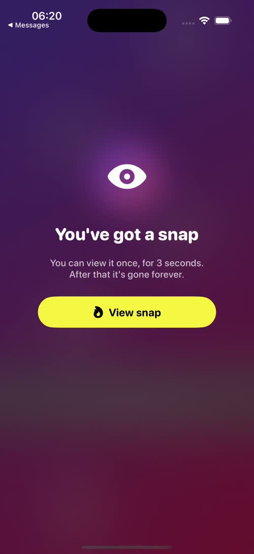 SnapMessage view-once reveal